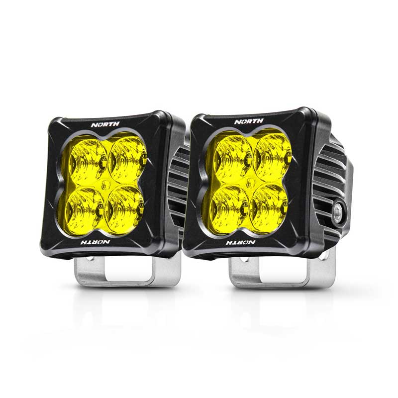 3" Cube Pod LED Lights - Amber Gold - Flood - North Lights
