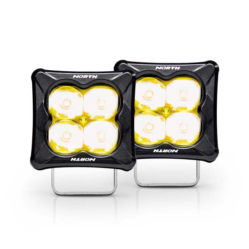3" Cube Pod LED Lights - Amber Gold Spot Light - North Lights