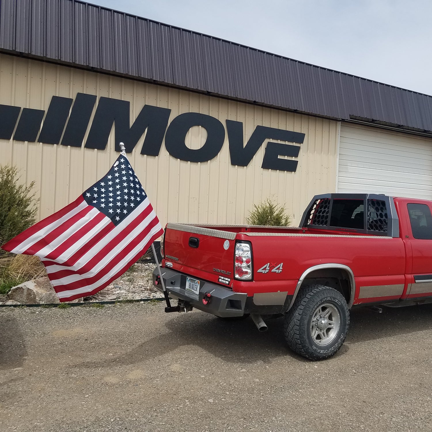 Hitch Mount Flagpole Holder on Truck