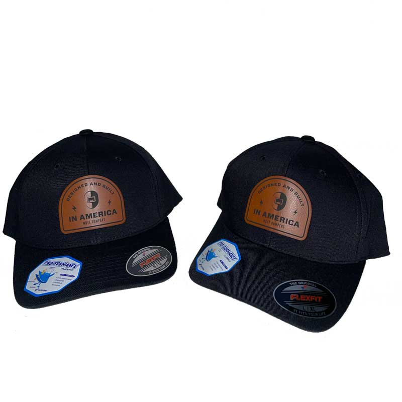 Black Flexfit cap - Designed & Built in America patch - S/M or L/XL - MOVE Bumpers
