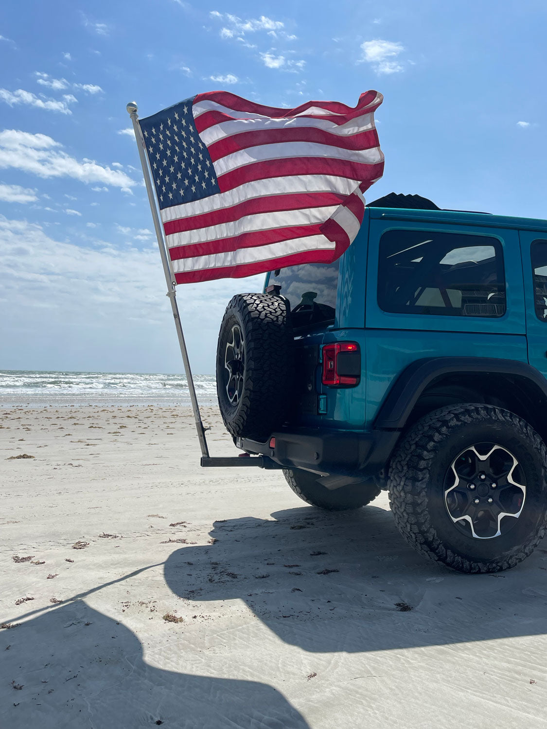 Jeep & SUV Flagpole Holder - Extended For Tire Carrier - MOVE Bumpers